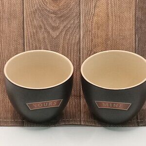 BAILEY'S Irish Cream YOURS and MINE Drink Liqueur Cups Nut Bowls 8 oz Ceramic